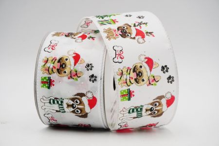 Christmas Pets Wired Ribbon_KF6975GC-1-1_white
